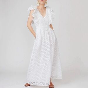 Elegant White Eyelet J. Crew Dress EUC